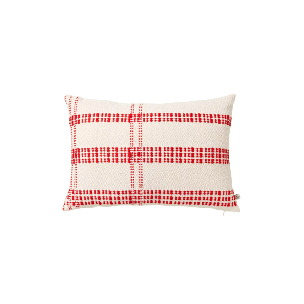 Open Texture Plaid Lumbar Christmas Throw Pillow Red/Cream - Hearth & Handâ„¢ with Magnolia. Link included for purchase.