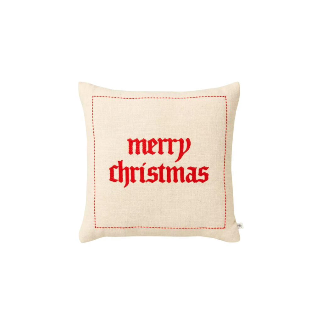 Merry Christmas Embroidered Square Throw Pillow - Hearth & Handâ„¢ with Magnolia. Link included for purchase.