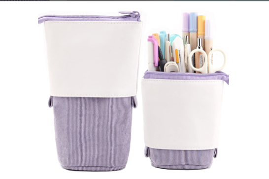 Image of corduroy pen/pencil zipper pouch.