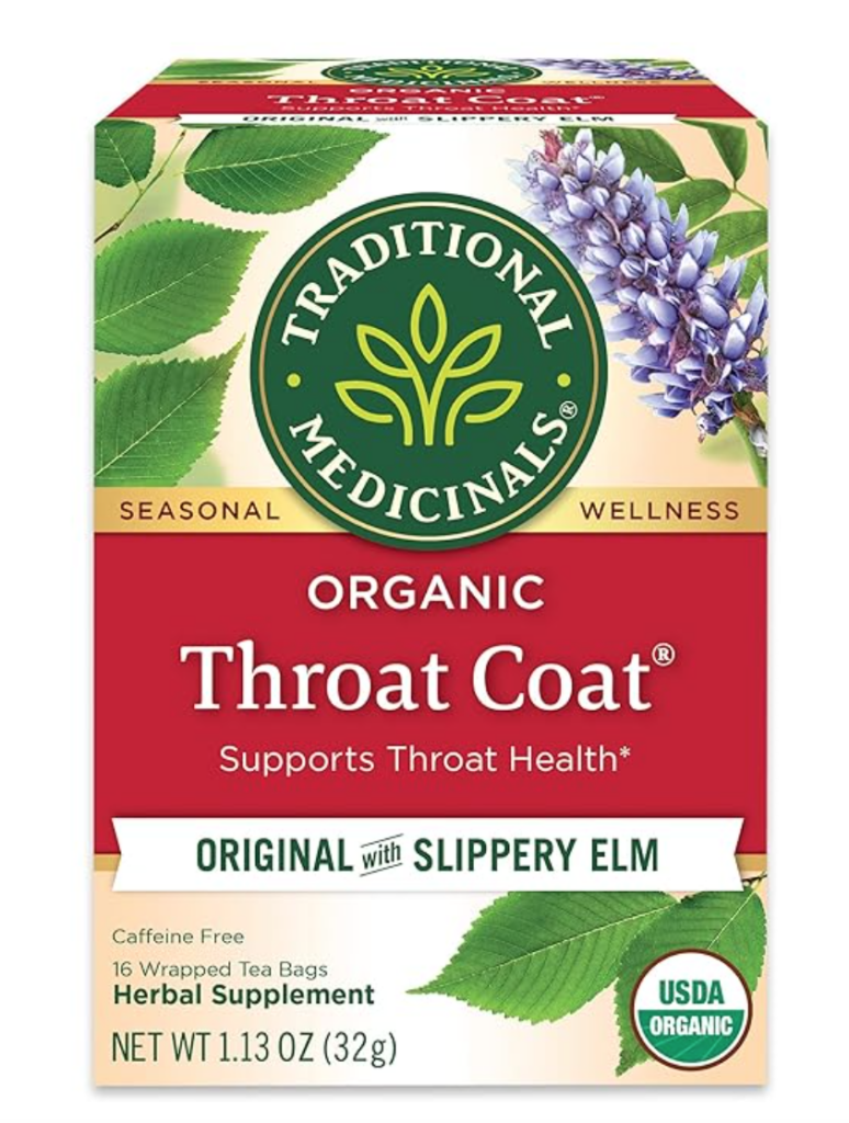 household. Image of Organic Throat Coat tea.