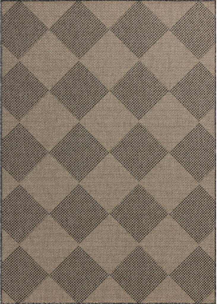 affordable area rug. Image of sand and graphite diamond pattern rug.