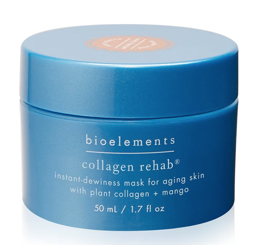 Image of skincare product bioelements collagen rehab in blue container. 