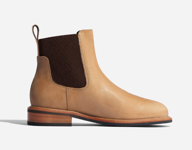 best teacher shoes. Image of chelsea boot in almond.