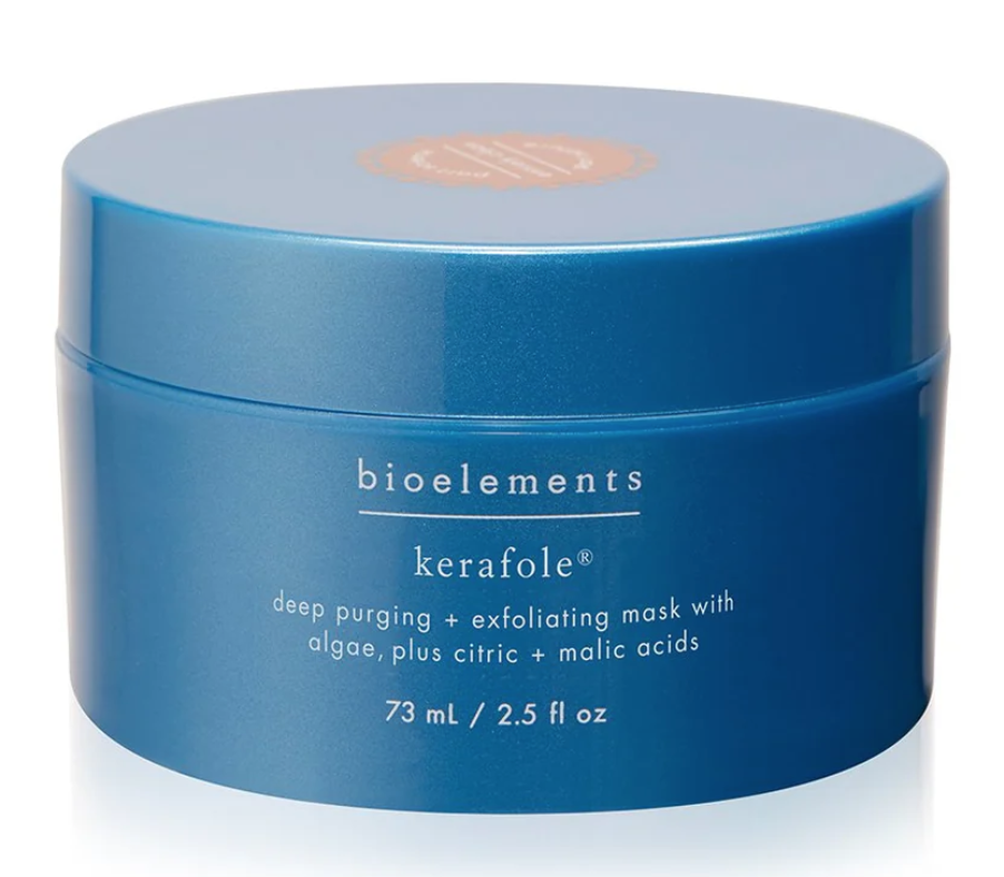 Image of skincare product bioelements kerfaole in blue container. 