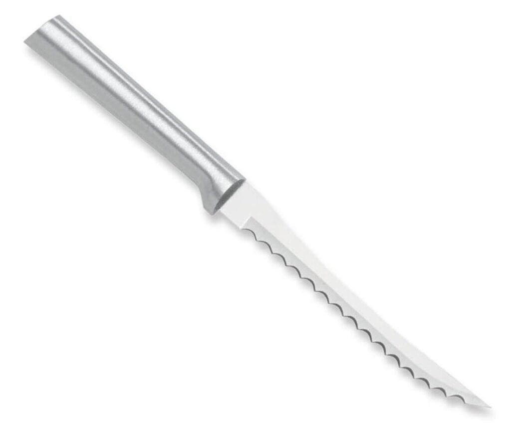image of stainless steal serrated knife