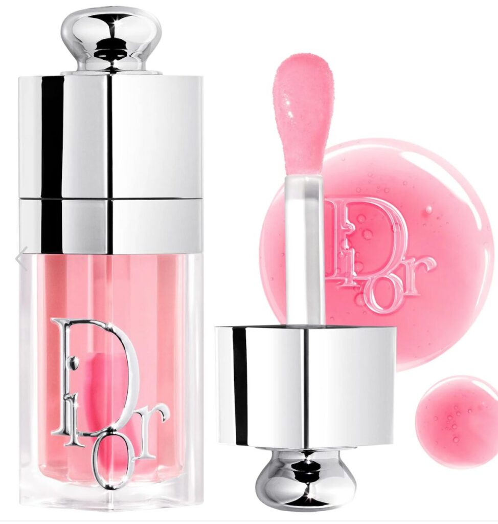 favorite things party gift ideas. Image of pink Dior lip gloss.