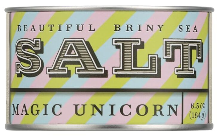 Favorite things gift ideas. Image of Beautiful Briny Sea Salt in Magic Unicorn.