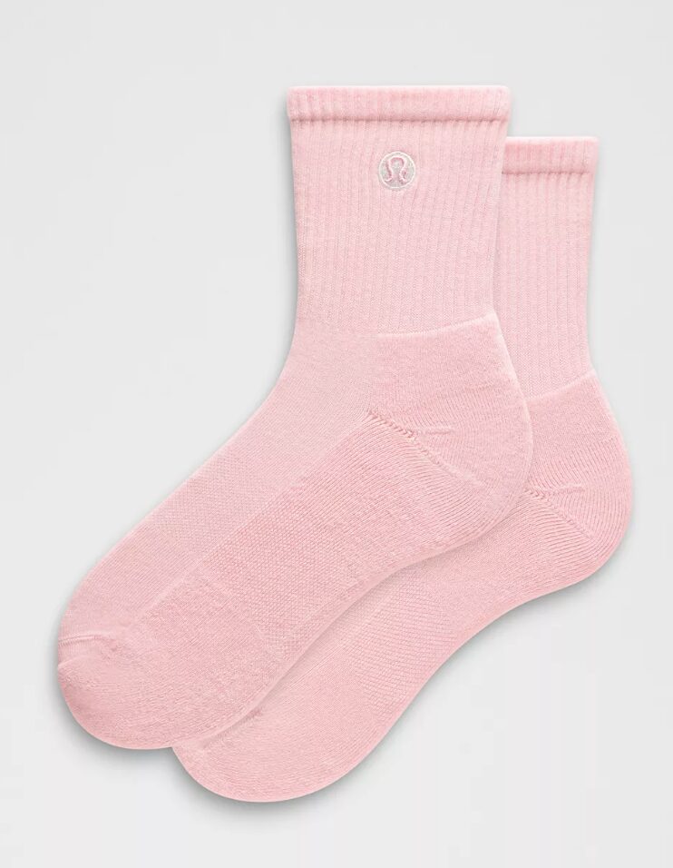 monthly favorite things. Image of pair of pink half calf socks.